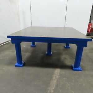 Cast Iron 5 Leg 2&#034; Webbed Top Layout Work Table Bench 72&#034;Lx72&#034;Wx33-1/2&#034;H