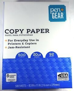 Pen Gear Copy Paper, Everyday Use, 20lb, 92 Bright White, 8.5 x 11 (500 Sheets)