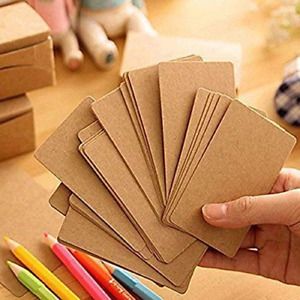 Kraft Paper Binder Ring Easy Flip Flash Card Study Cards/Memo Scratch Greeting