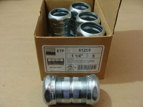New box of 5 egs neer etp 6125s 1-1/4&#034; emt coupling gland compression type union for sale