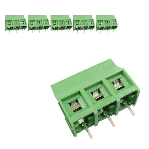 5 pcs 9.5mm Pitch 300V 30A 3P Poles PCB Screw Terminal Block Connector Green