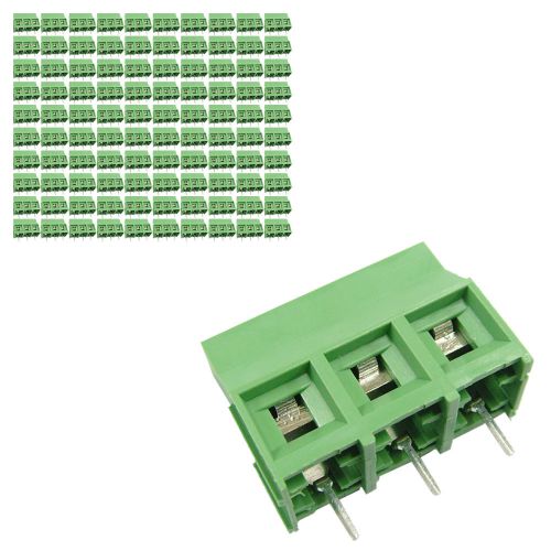 100 pcs 9.5mm Pitch 300V 30A 3P Poles PCB Screw Terminal Block Connector Green
