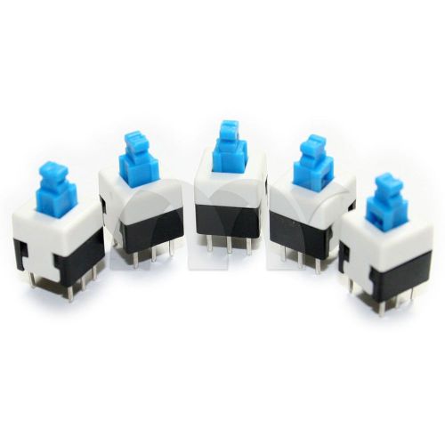 5 pcs blue cap self-locking type square button switch control 8x8mm for sale