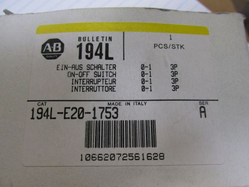 Allen Bradley 194L-E20-1753 Switch On-Off NEW!!! in Box Free Shipping