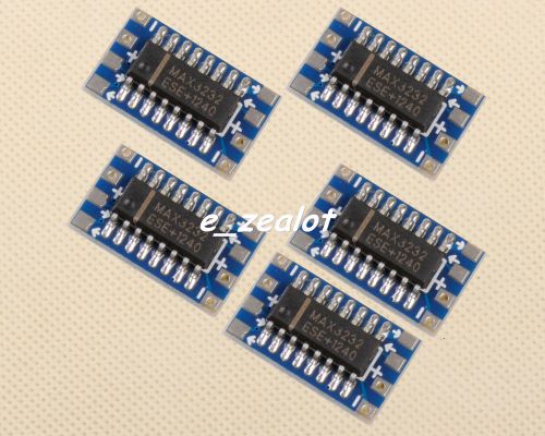 5pcs MCU mini RS232 MAX3232 to TTL Level Pinboard Converter Board