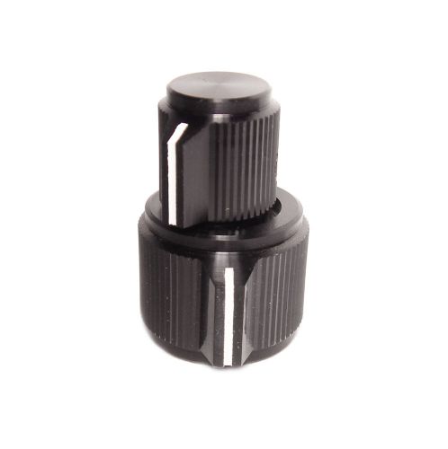 Alcoknob KS Stacked Dual Concentric Black Solid Aluminum Knobs, 1/8 , 1/4in.