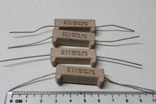 4x dale 26.2 ohm ceramic wirewound power resistors 7w cp-7-3 for sale