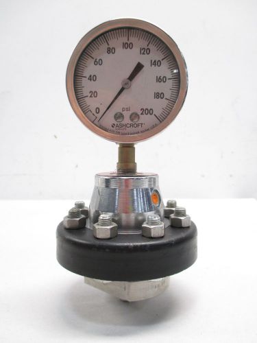 Ashcroft type 100 diaphragm seal 0-200psi 1/4 in npt pressure gauge d420711 for sale