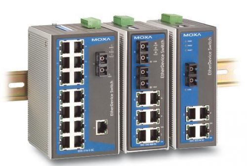 New Industrial EtherDevice Switch 6 Ports plus 2 Fiber Moxa EDS-308-MM-SC