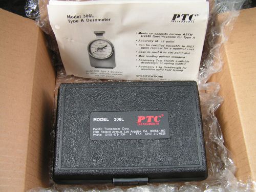PTC Instruments #306L Type A Durometer For Rubber/Soft Plastics NEW!!! With Case
