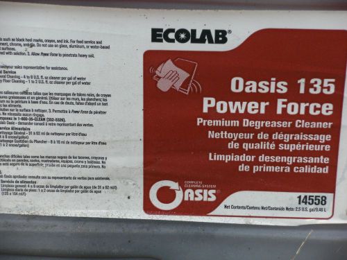 ECOLAB OASIS 135 POWER FORCE PREMIUM DEGREASER CLEANER 2 1/2 GAL. HEAVY DUTY