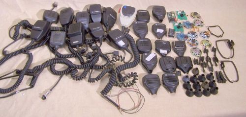 Huge Lot of 2-Way Mobile Radio Microphones, Mics Parts &amp; Accessories - Motorola