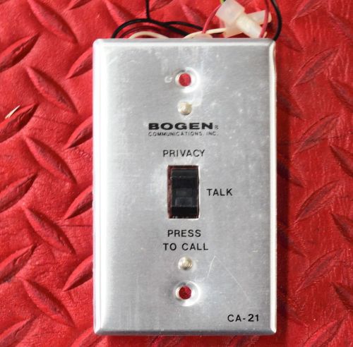 BOGEN EMERGENCY CALL TALK PRIVACY SOUND CONTROL SWITCH  ELECTRONIC MODEL CA-21