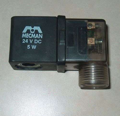 Mecman pneumatic valve solenoid coil / plug 24 vdc 5 w  used for sale