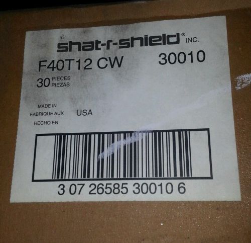 Shat-r-shield (30) f40t12cw 48&#034; t12 shatter proof resistant fluorescent bulb nib for sale