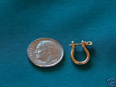 14KT YELLOW GOLD SOLID SHACKLE EARRING - 1/2&#034; (13mm)