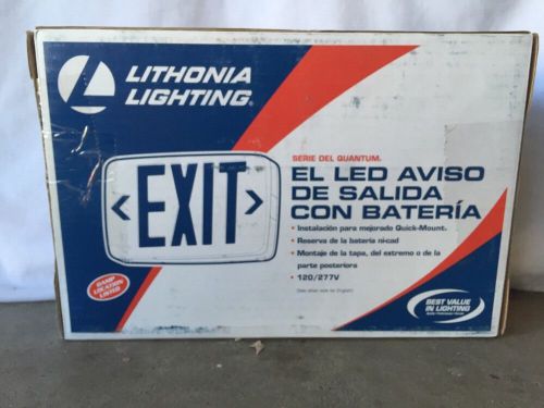 Lithonia quantum led exit sign light with battery 120/277v for sale