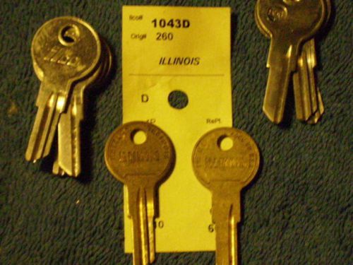 KEY BLANKS FOR ILLINOIS LOCKS, ILCO #1043D / 260