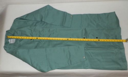 green coat 43&#034; large  flame resistant 9 oz Westex Endura USA  long sleeved (CAB