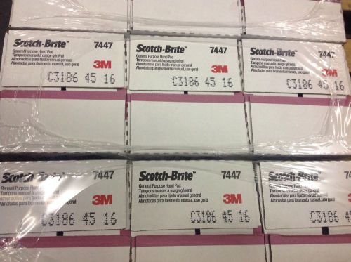 3M 7447 6x9  Scotch Brite Hand Pads - 60-pads = 1case -3 Boxes- Maroon