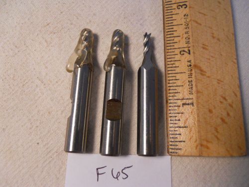 3 new 3/8&#034; shank hss end mills. 4 fl. .150&#034; slightly under / over sized usa f65 for sale