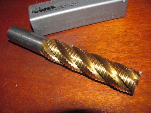 BRAND NEW LONG 7/8&#034; ROUGHING END MILL , 5 FL ,  3/4&#034; SHANK , TiN COATED, HANNITA