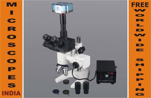 Industrial Metallurgy Reflected Light Microscope Horse Shoe Base w 1.3Mp Camera