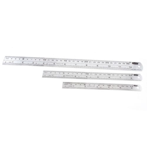 3 in 1 stainless steel 150mm 200mm 300mm metric measuring straight ruler for sale