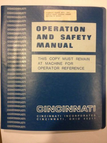Cincinnati Cost Cutter Mechanical Shear Manual