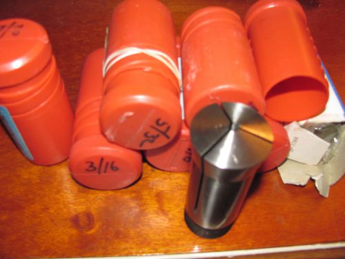 LOT OF 7 BRAND NEW 5C COLLETS , 3/16&#034; , 5/16&#034; , 5/32&#034;  , 7/8&#034;