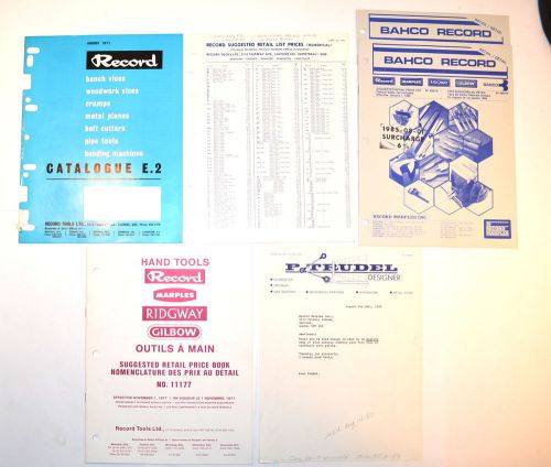 6 pc record catalog e.2 &amp; price lists &amp; correspondence group #rr340 vise cutter for sale