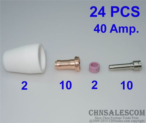 24 PCS PT-31XL Plasma Cutter Torch Consumabes TIP 21008 Electrode 20862 40Amp.