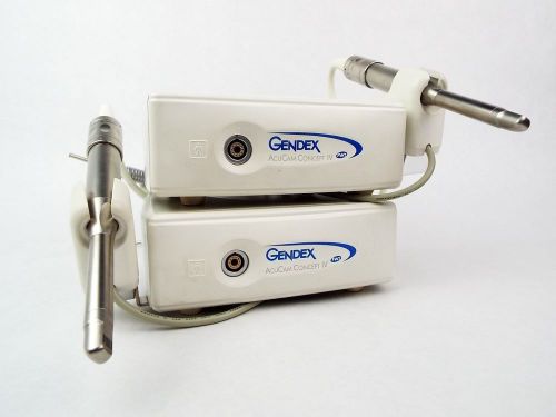 Lot of 2 Gendex AcuCam Concept IV FWT Dental Intraoral Cameras w/ 2 Docks