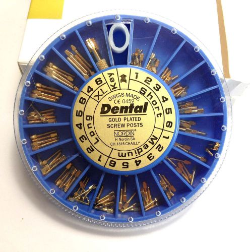 New dental golden plated screw post refill complete kit with keys 120 pcs for sale
