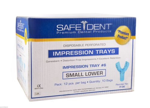 SafeDent Plastic Disposable Impression Tray # 6 Small Lower / 2 bag of 12 pcs