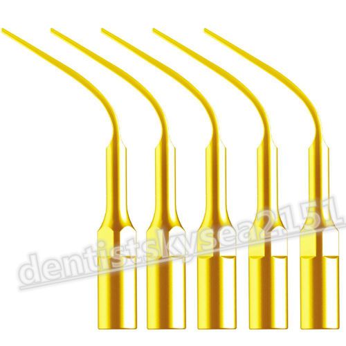 5x Dental Scaler Tips Fit DTE Satelec Scaler Perio Scaling Tips Gold Color PD3T