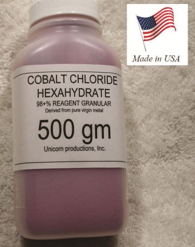 Cobalt(II) Chloride-Hexahydrate Granular - 500grams- 98+% reagent