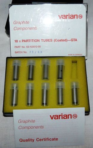 Varian pyrolytic coated graphite partition tubes f/ graphite furnace-box of 9 for sale