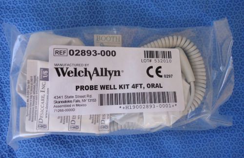 WELCH ALLYN #02893-000 PROBE WELL KIT WITH 4&#039; ORAL PROBE--NEW IN SEALED POUCH