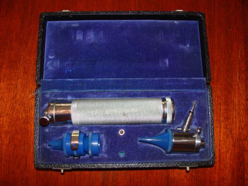 Vintage Propper Otoscope Opthalmoscope with 4 Ear Attachments
