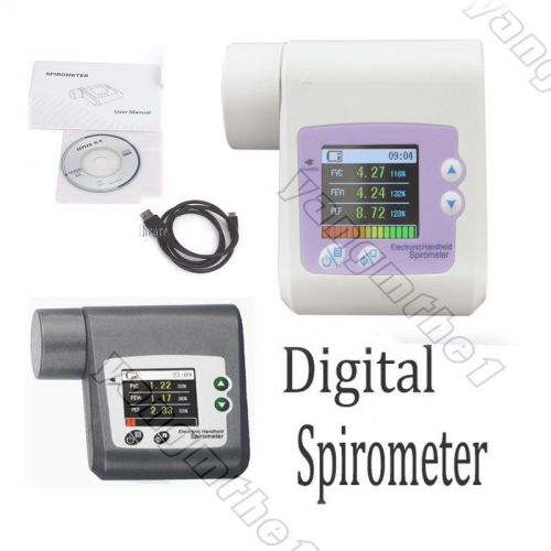 Digital Vitalograph Spirometer PEF FEFV1 FEF lung volume device gm,TFT display