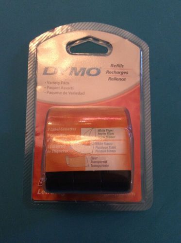 Dymo Variety Pack Refill Letra Tag Label Cassettes 1/2&#034; 13&#039; White Clear New 3