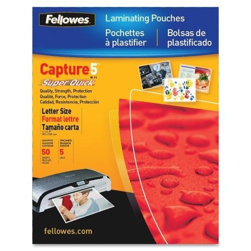 NEW Fellowes FEL5223001 Glossy SuperQuick Pouches Letter, 5 mil, 100 pack