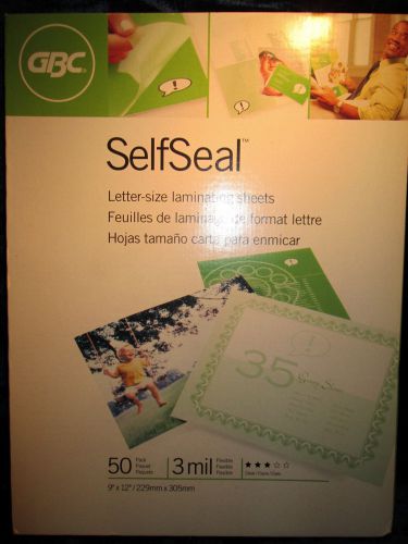 GBC SelfSeal 50 Pack Letter-size Laminating Sheets