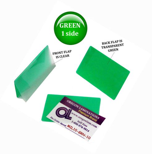 Qty 1000 green/clear military card laminating pouches 2-5/8 x 3-7/8 lam-it-all for sale