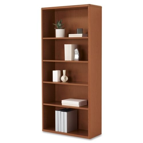 10700 Series Wood Bookcase, Five-Shelf/Three-Adj.,32-3/8 x 13-1/8 x 71, Henna CY