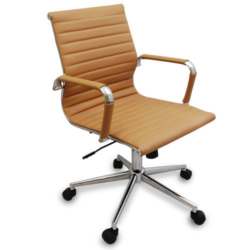 New tan modern ribbed style office and conference room chair for sale