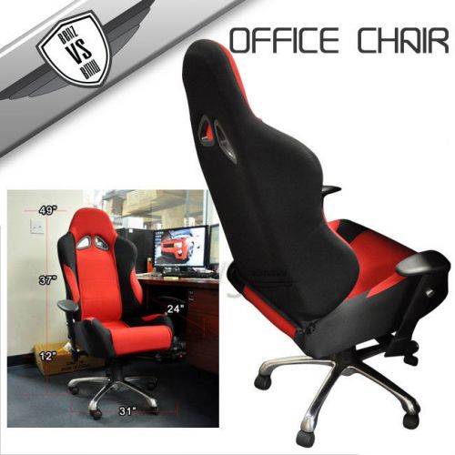HOME OFFICE GAMING DESK RED JDM VIP RECLINER CHAIR BLACK CLOTH WITH STAND 2 SETS
