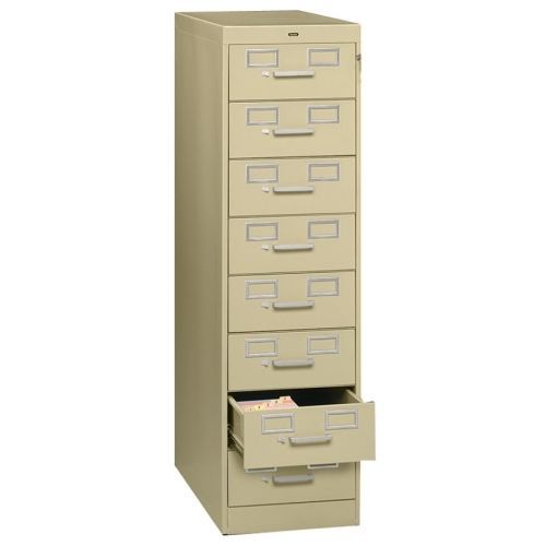 TNNCF846SD 8-Drawer Card Cabinet, w/Lock, Cap.43,400,15&#034;x28&#034;x52&#034;, Sand