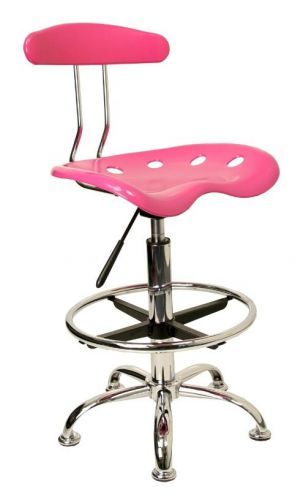 Chrome base drafting stool with circular foot rest [id 3064601] for sale